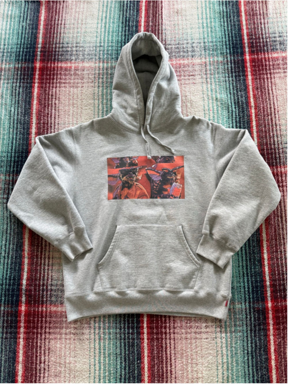 Supreme Gremlins Heather Gray Graphic Hoodie L